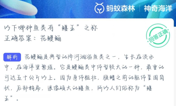 神奇海洋正确答案3.12